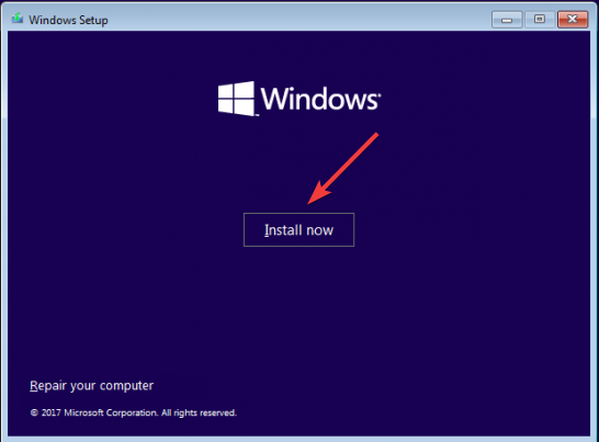 Jetzt installieren Gesamtzahl der identifizierten Windows-Installationen: 0