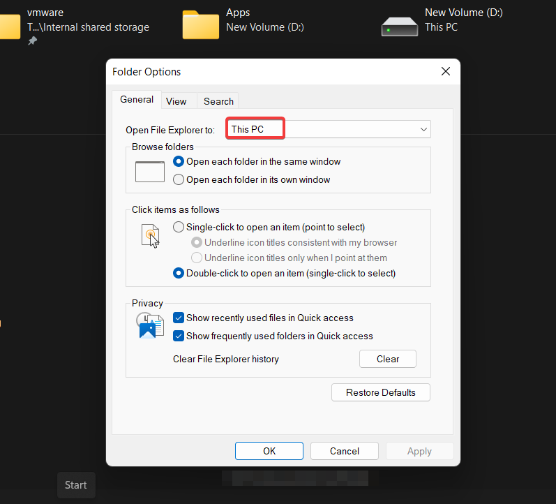 Remove Quick access in Windows 11