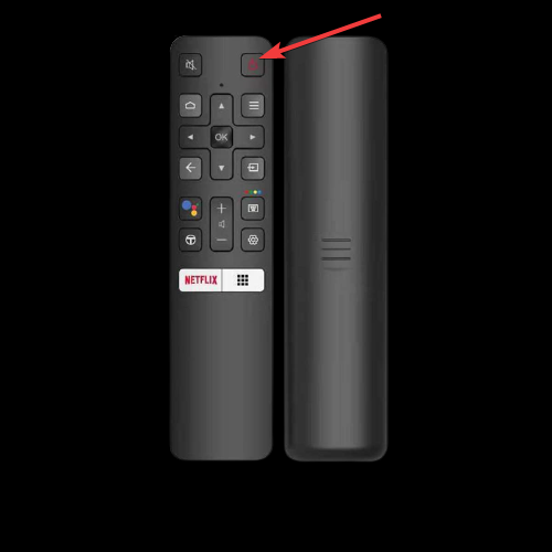 テレビの赤い縦線の付いた電源ボタン。