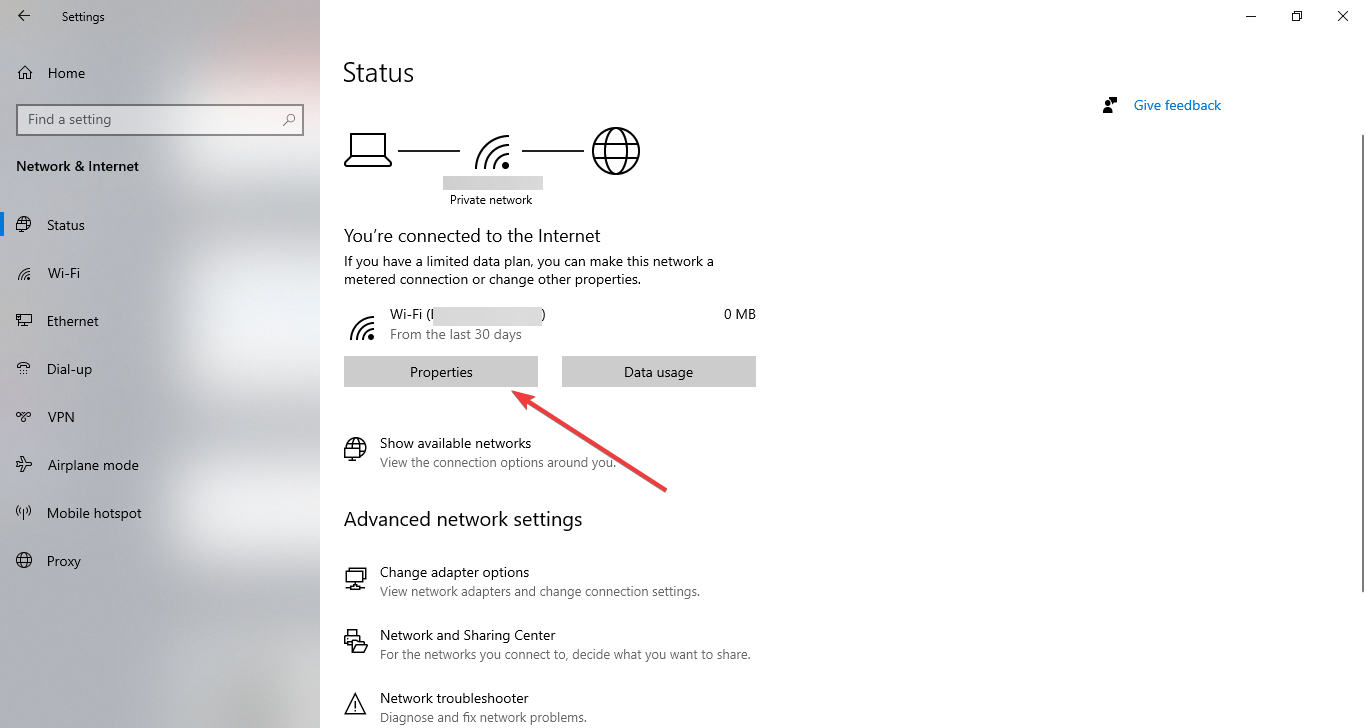 Properties turn off metered connection windows 10