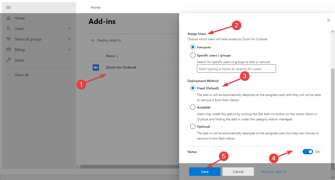 Select settings zoom plugin for outlook