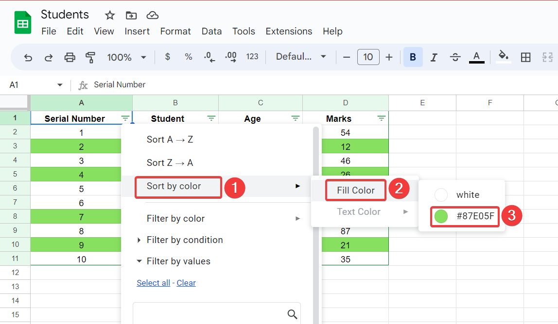 How to Sort Google Sheets by Color in 4 Easy Steps - 18