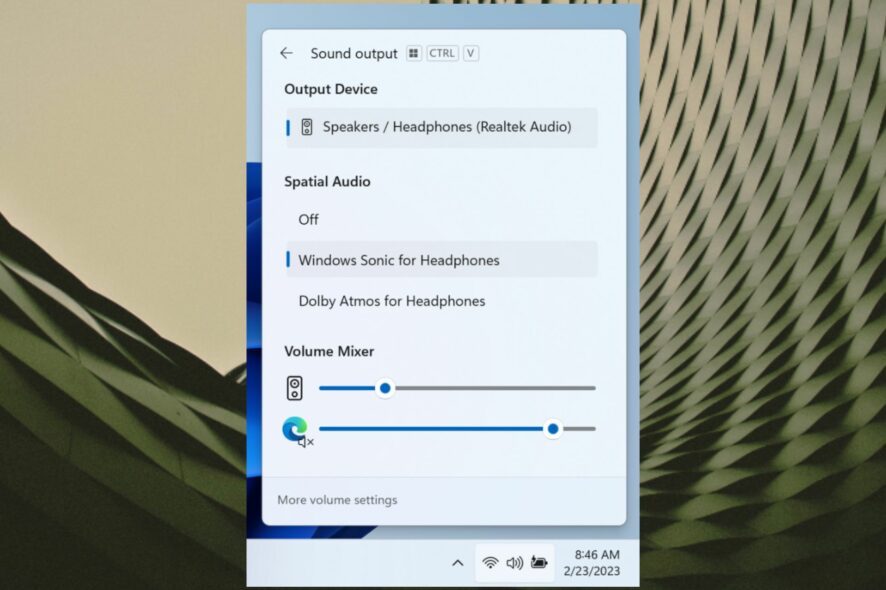 enable volume mixer windows 11