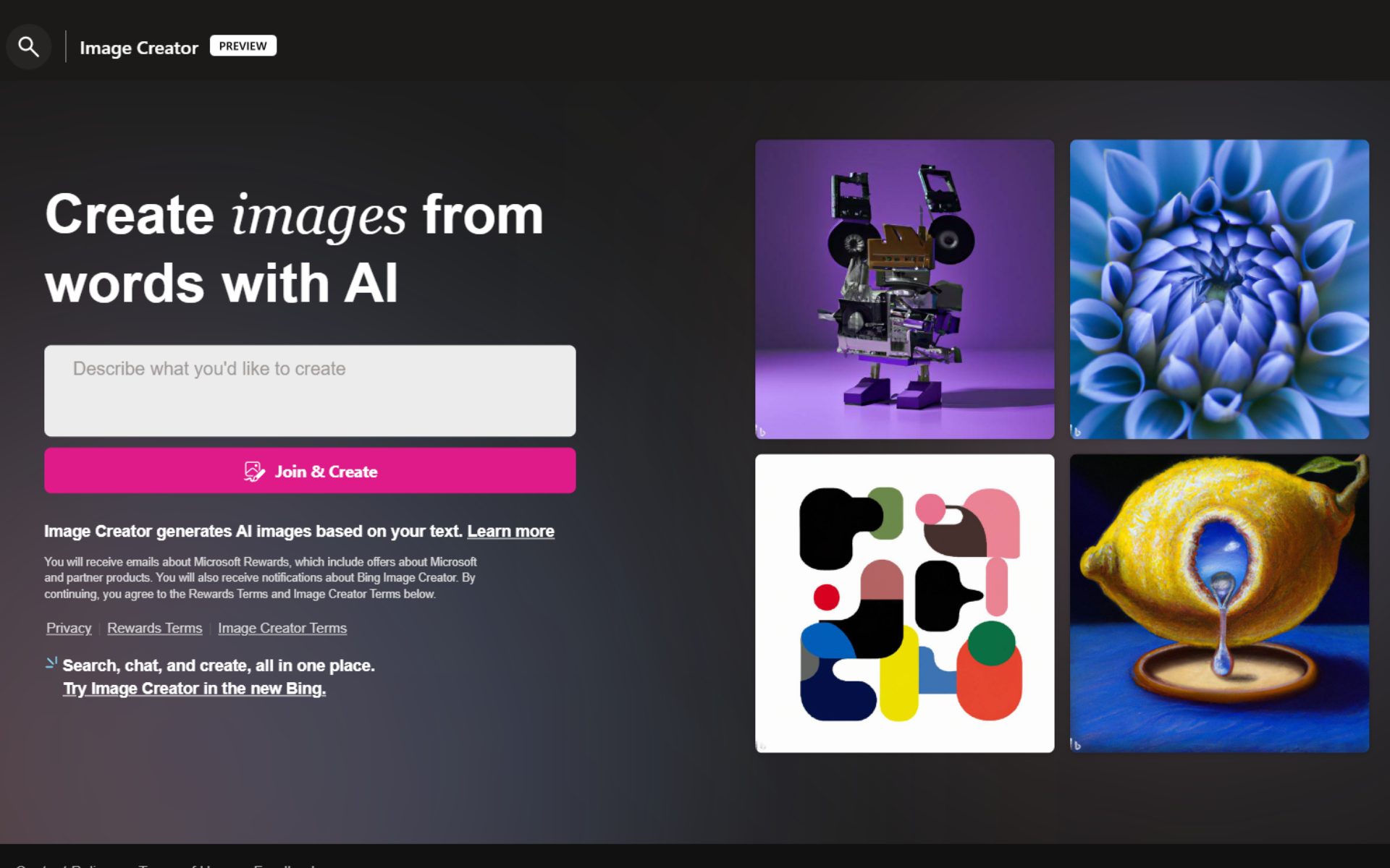 bing ai image creator link download