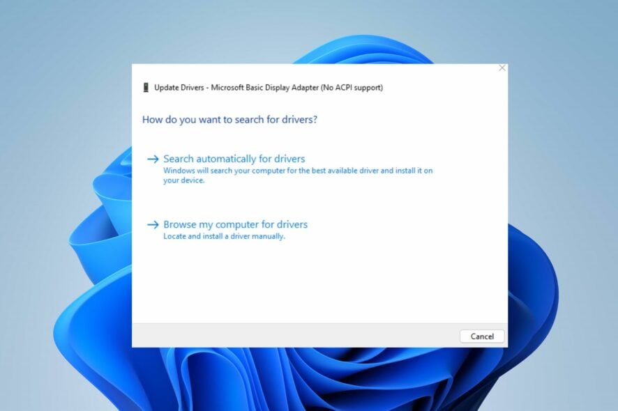 device driver software was not successfully installed