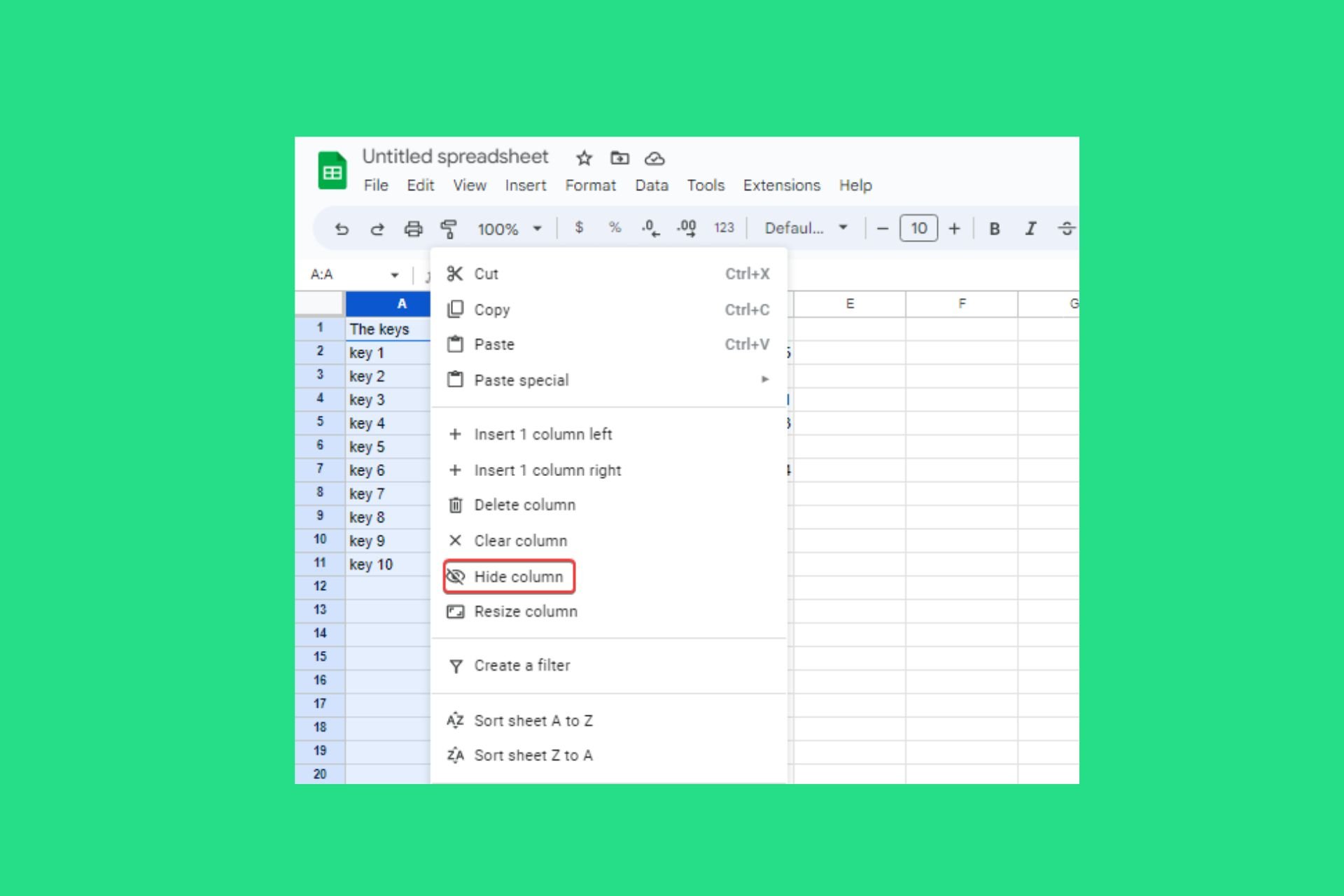 google-sheets-hide-and-unhide-columns-and-rows-youtube