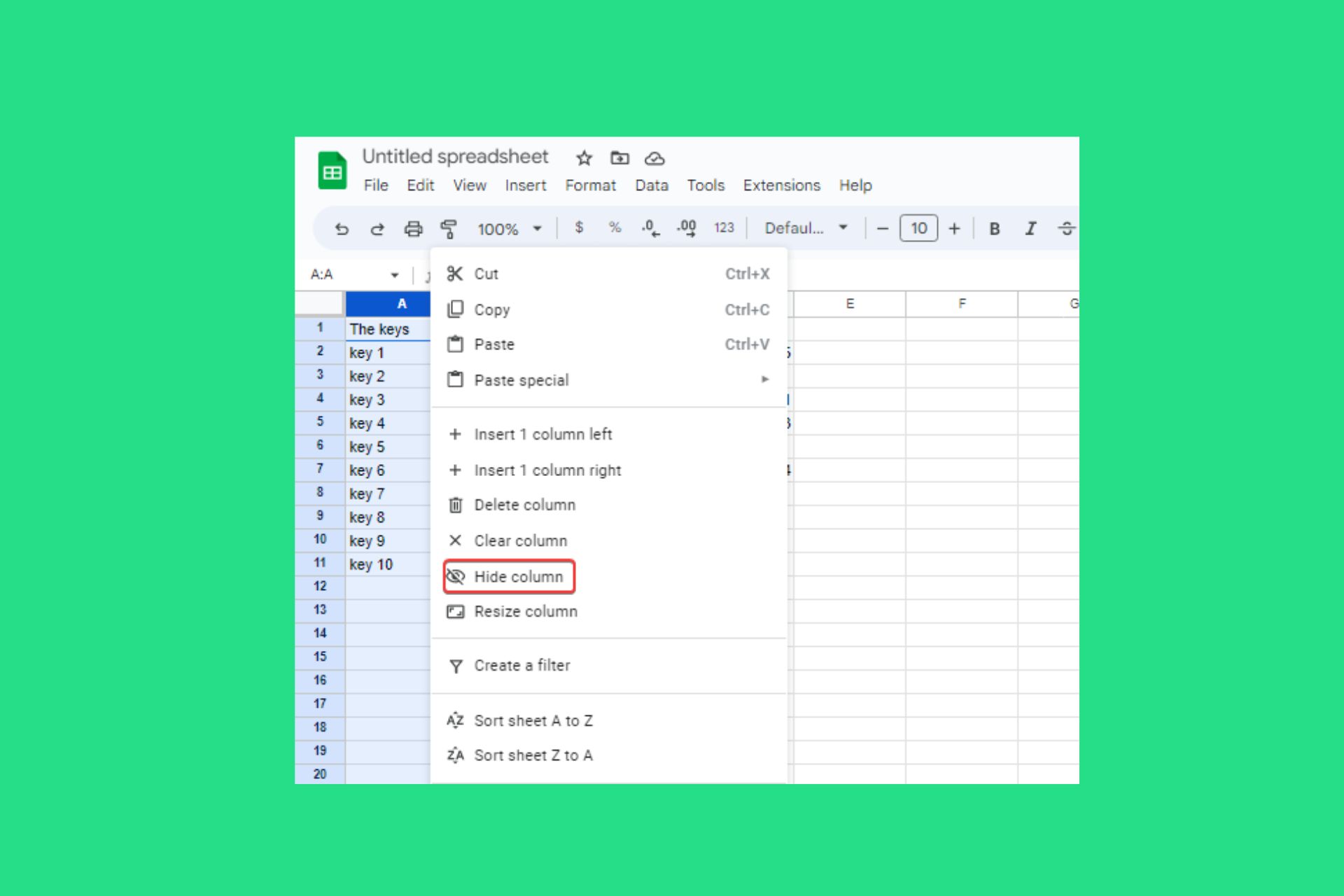 How To Hide Unhide Columns In Google Sheets Quick Steps 