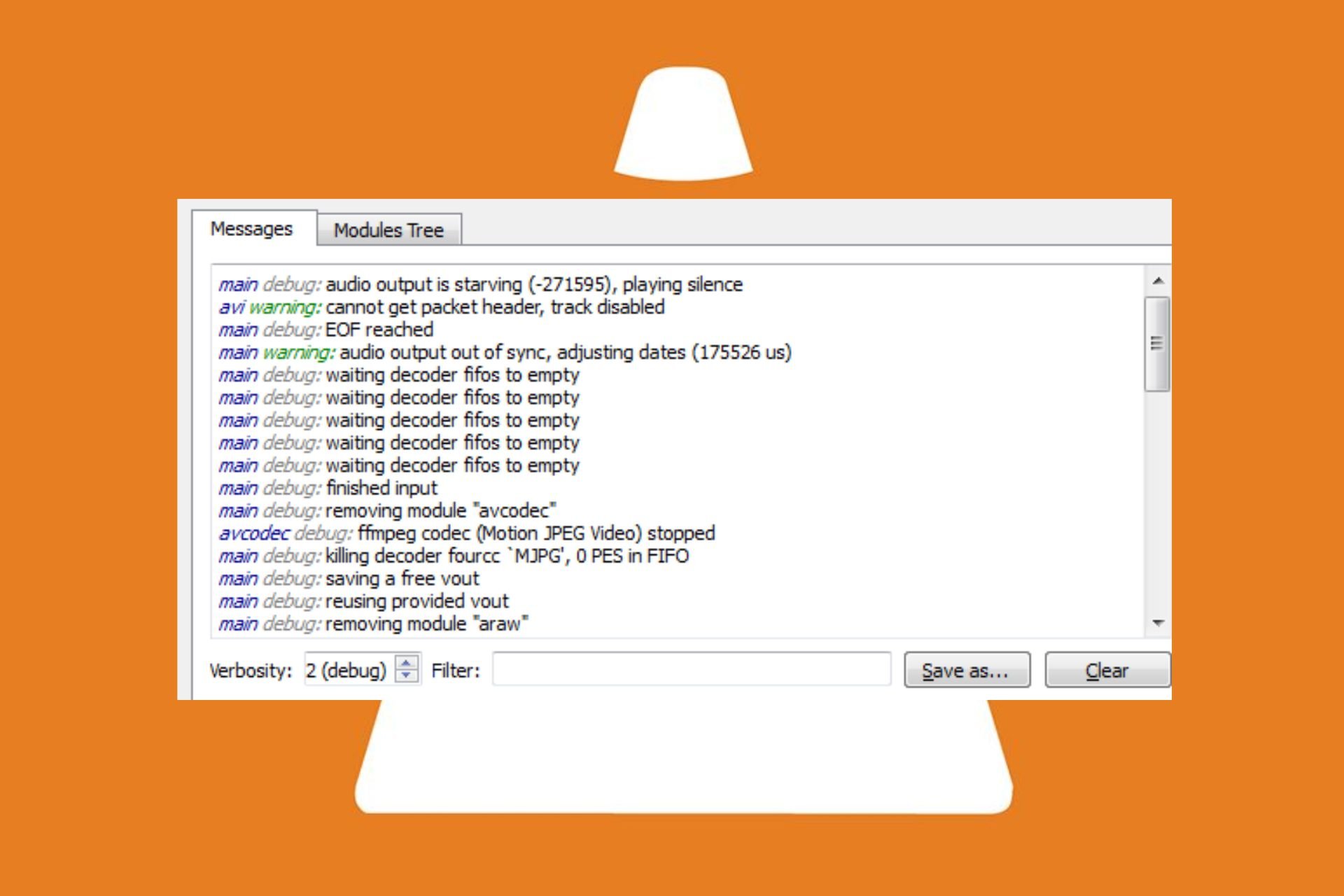 how to check vlc log file