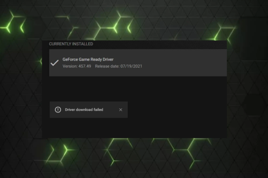 geforce experience driver download failed