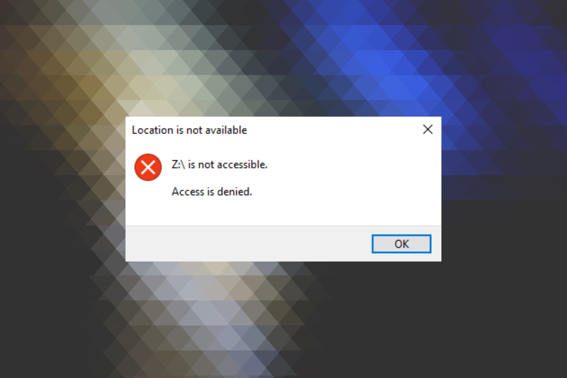 fix location is not available error in Windows