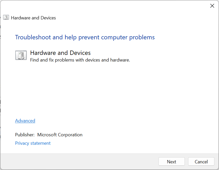 hardware and devices troubleshooter to fix windows 10 can't find printer