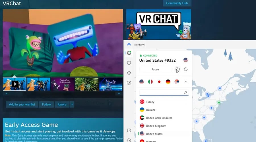 vr chat working with nordvpn
