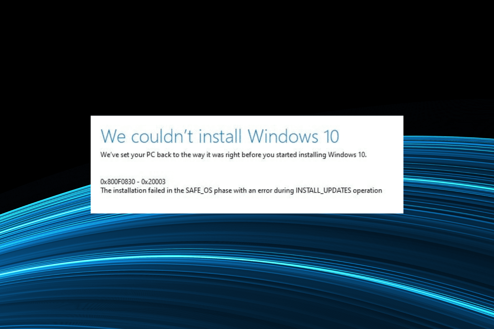 0x800f0830 windows update error
