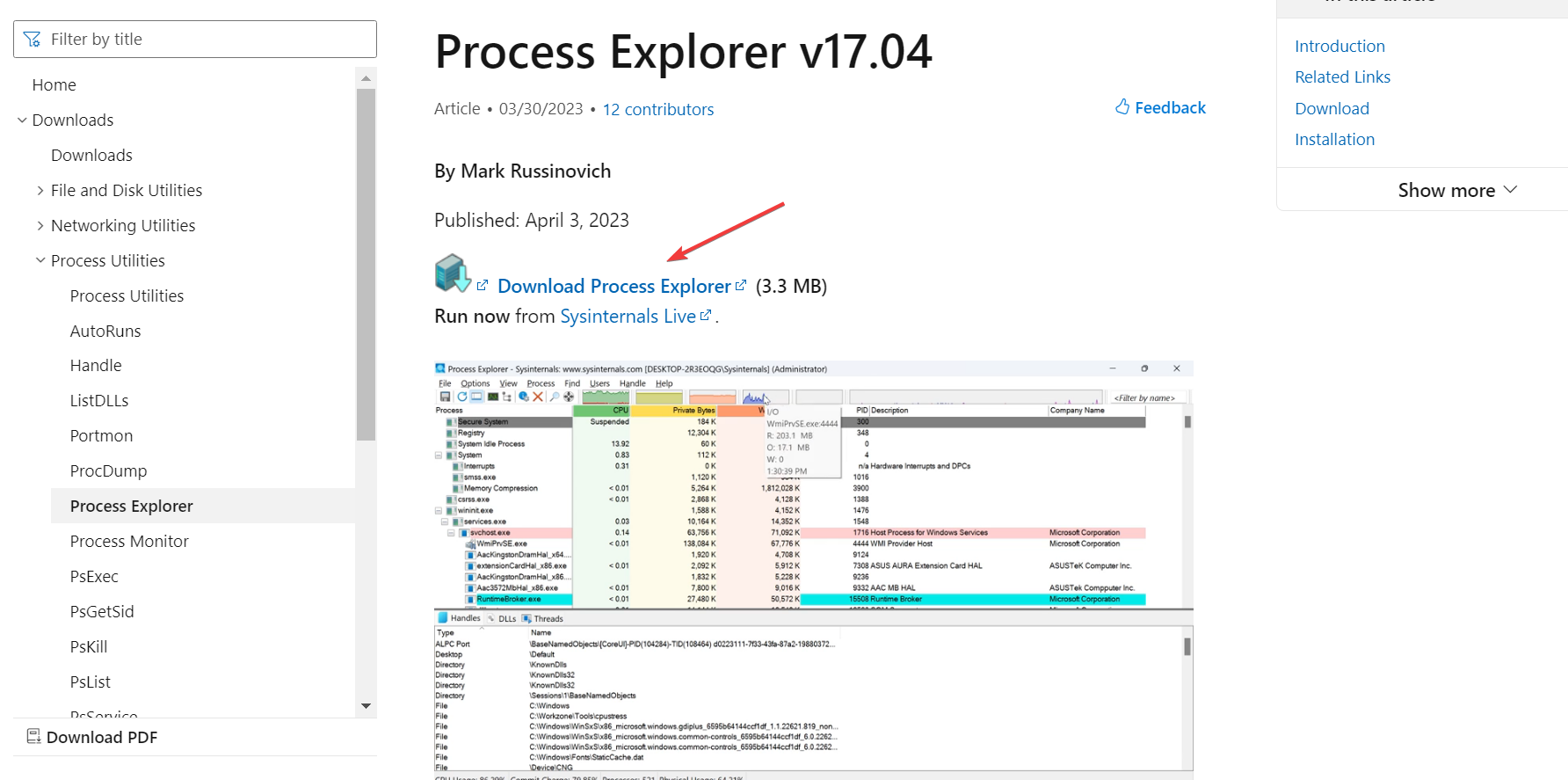 process explorer to view Process Start Time in Windows