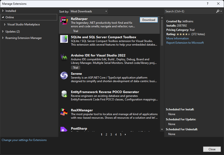 PyCharm を使用した Visual Studio 拡張機能