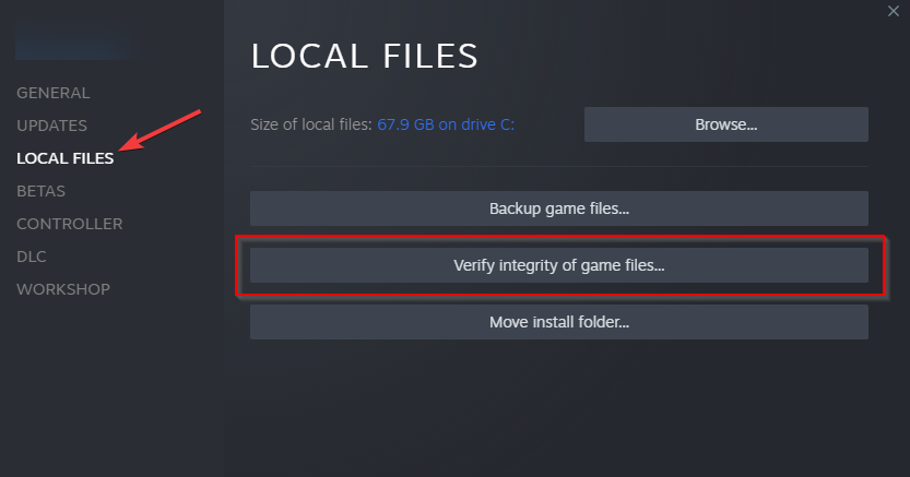 Verify Integrity of games files Steam