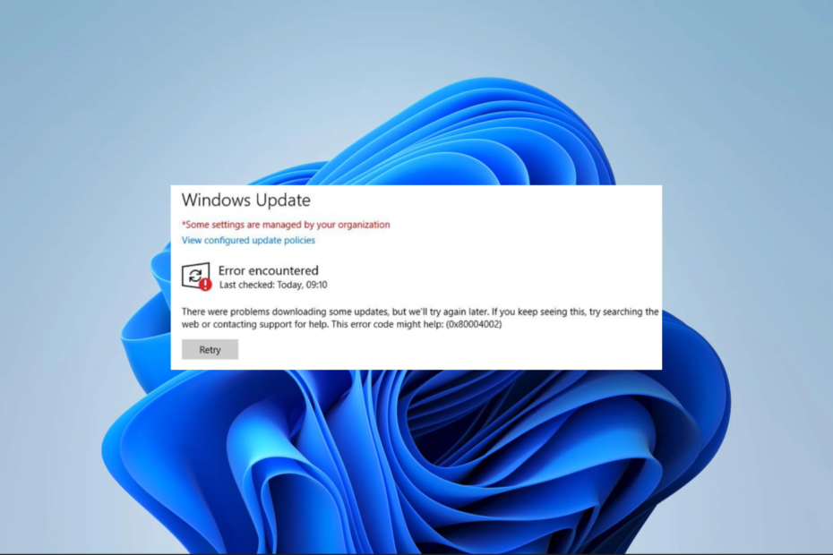 0x80004002 Windows Update Error: 5 Ways to Fix It