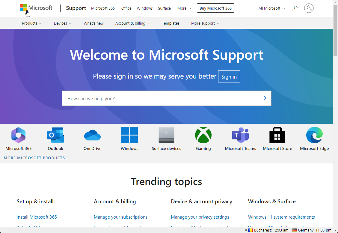 Microsoft Support. 