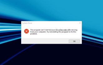 fix missing DivxDecoder.dll in Windows