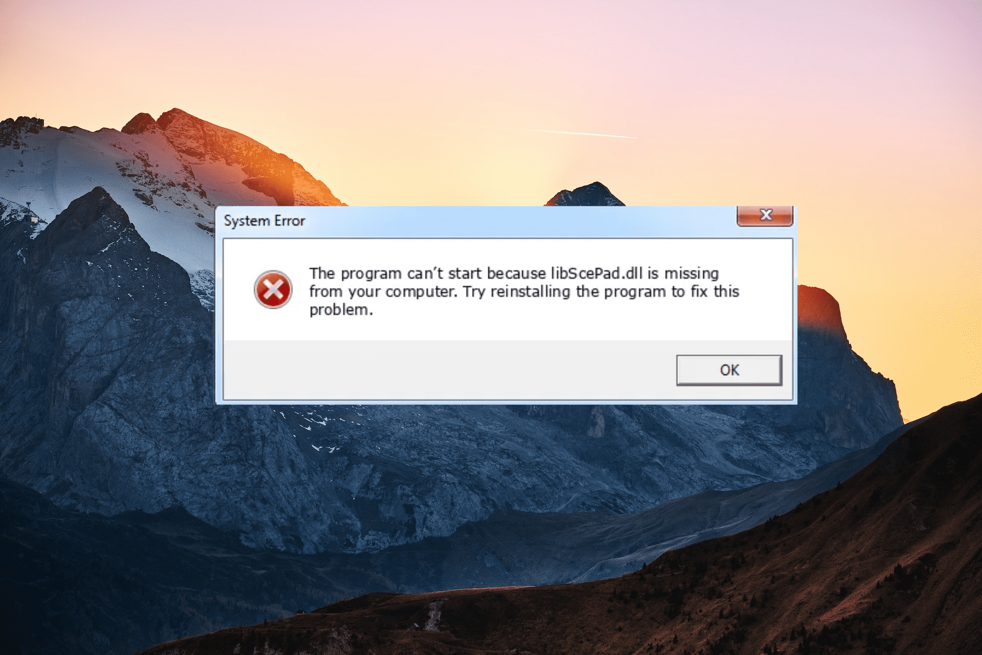 libScePad.dll missing error