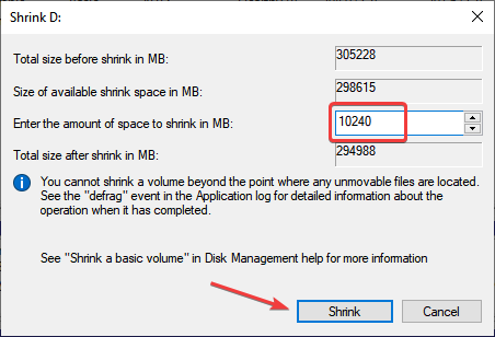 shrink to Windows on New SSD Without USB