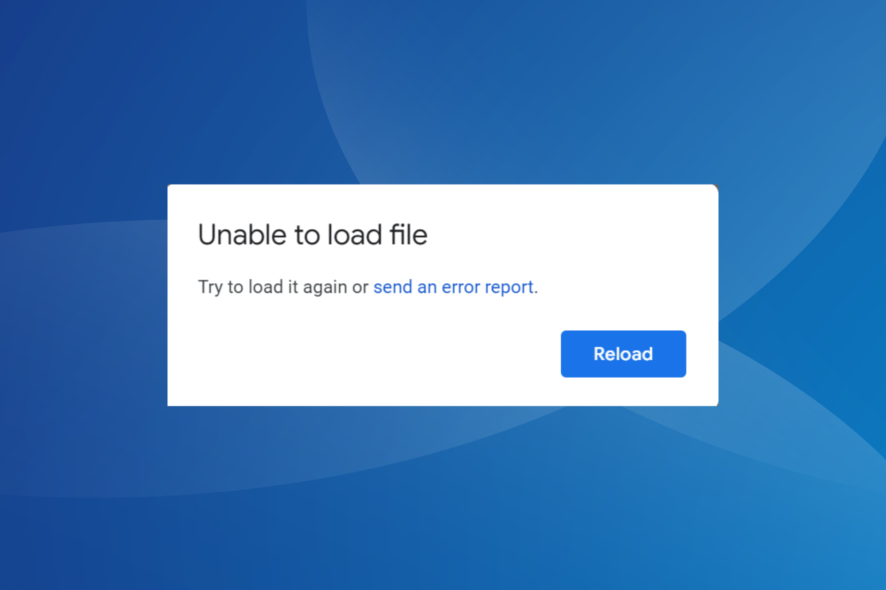 fix unable to load file google docs error
