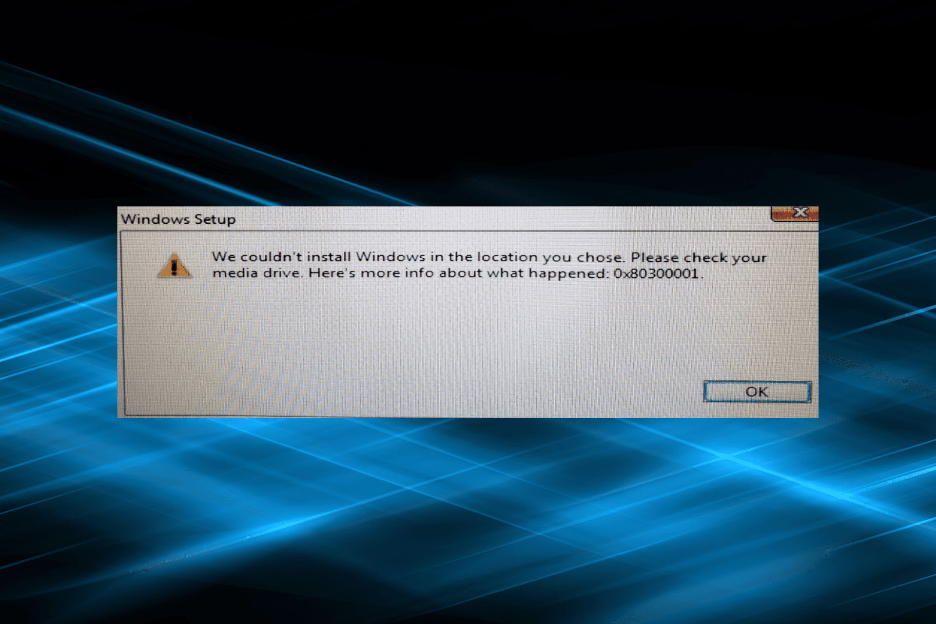 fix 0x80300001 error in Windows