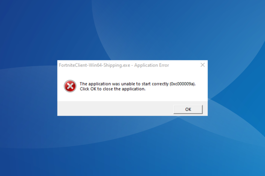 fix 0xc000009a application error