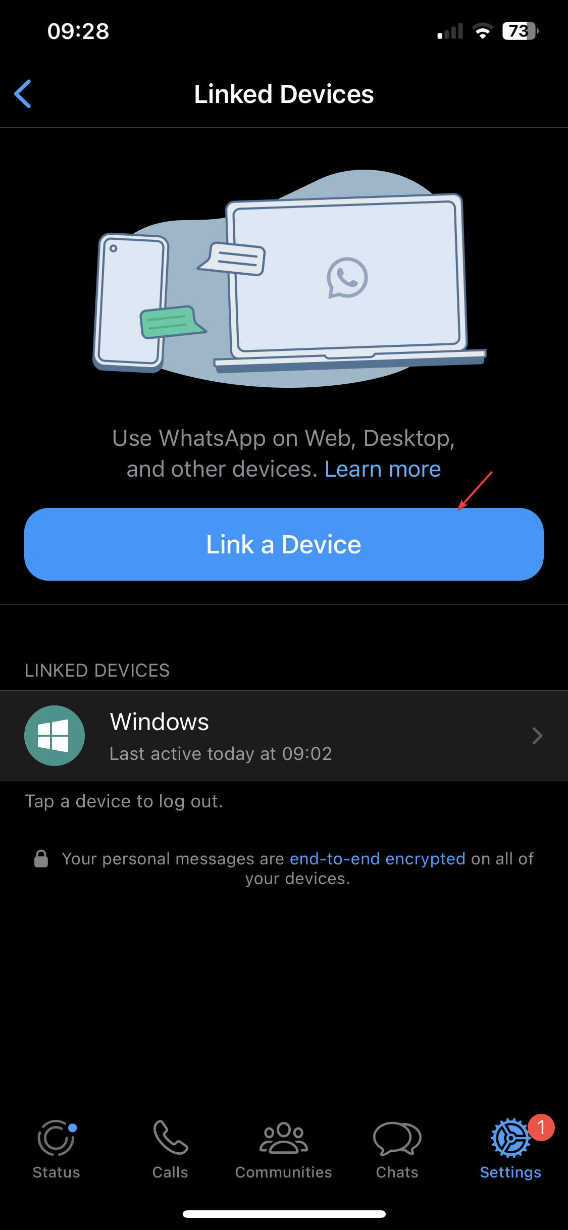Link a device whatsapp windows 11