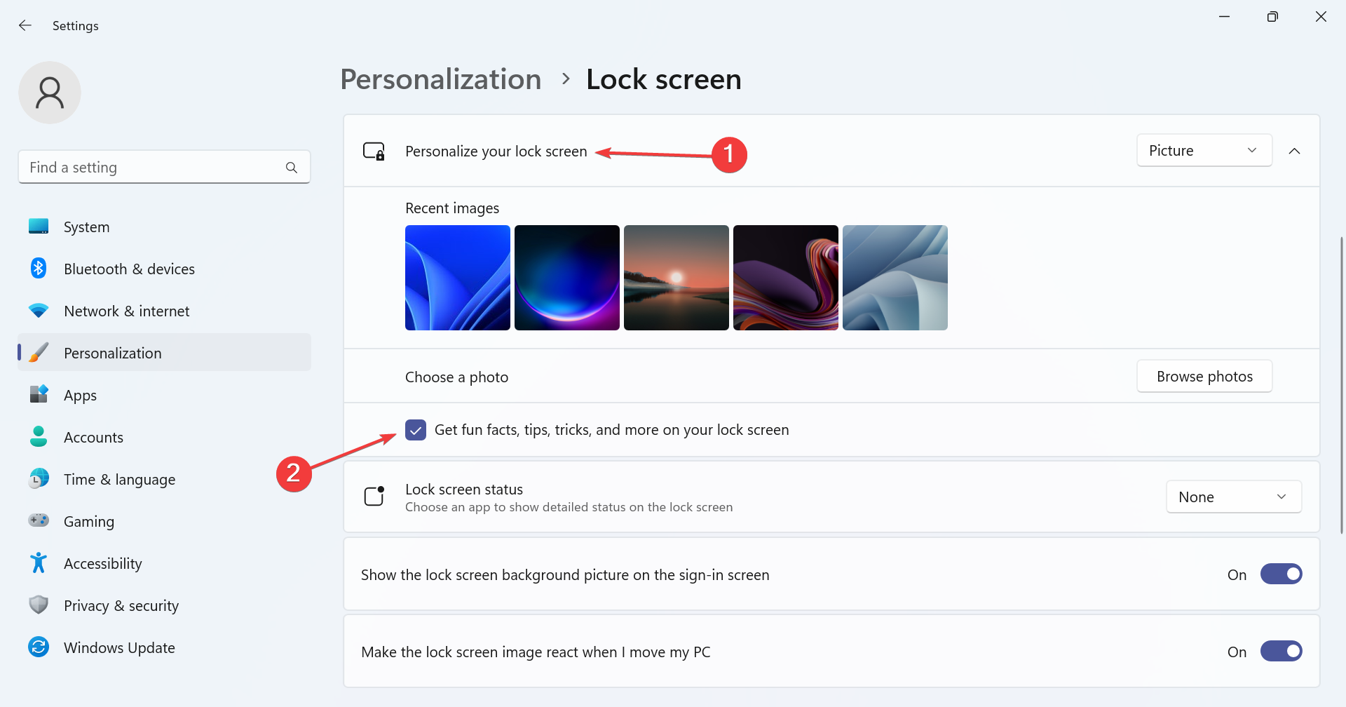 how to stop lock screen pop-ups on windows 11