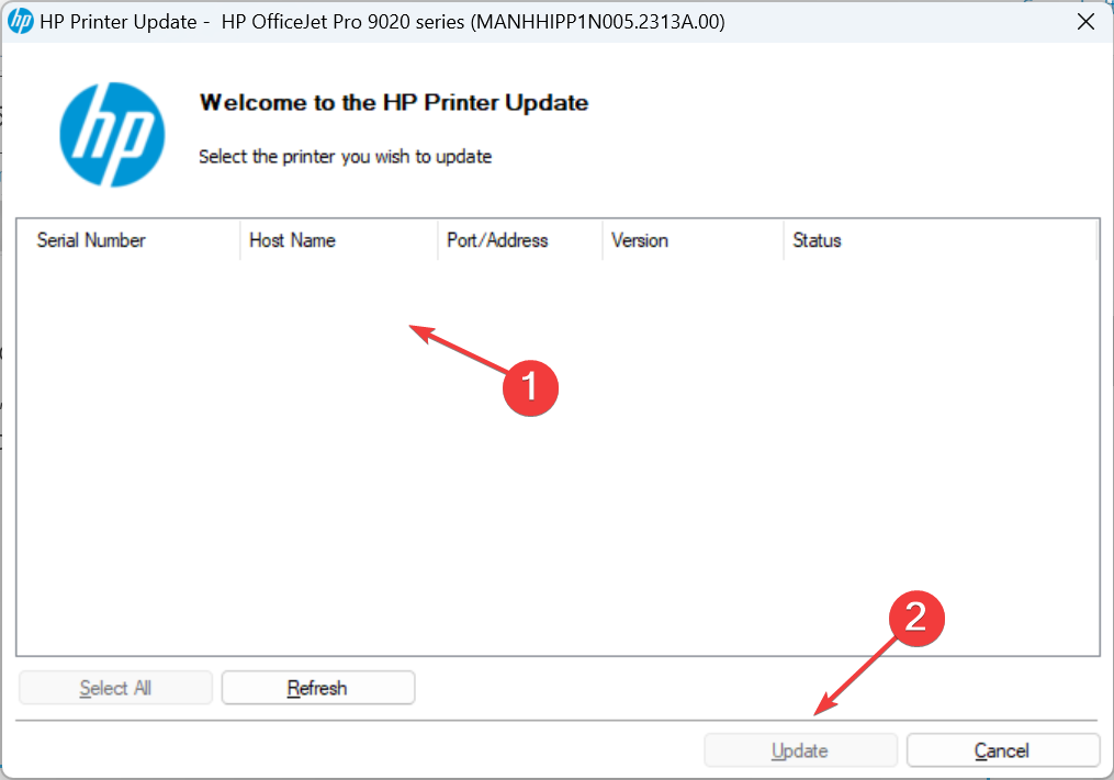 update firmware to fix HP  printer error code 83C0000B