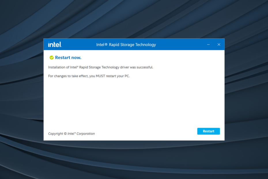 Intel Rapid Storage Technology Driver for Windows 10 & 11