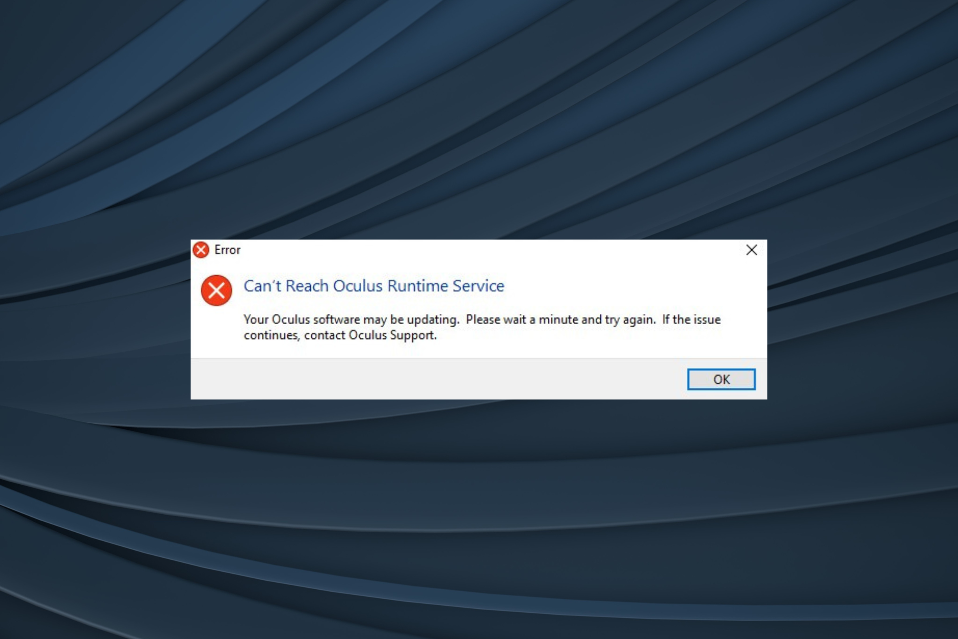 fix Oculus Runtime Service Error in Windows