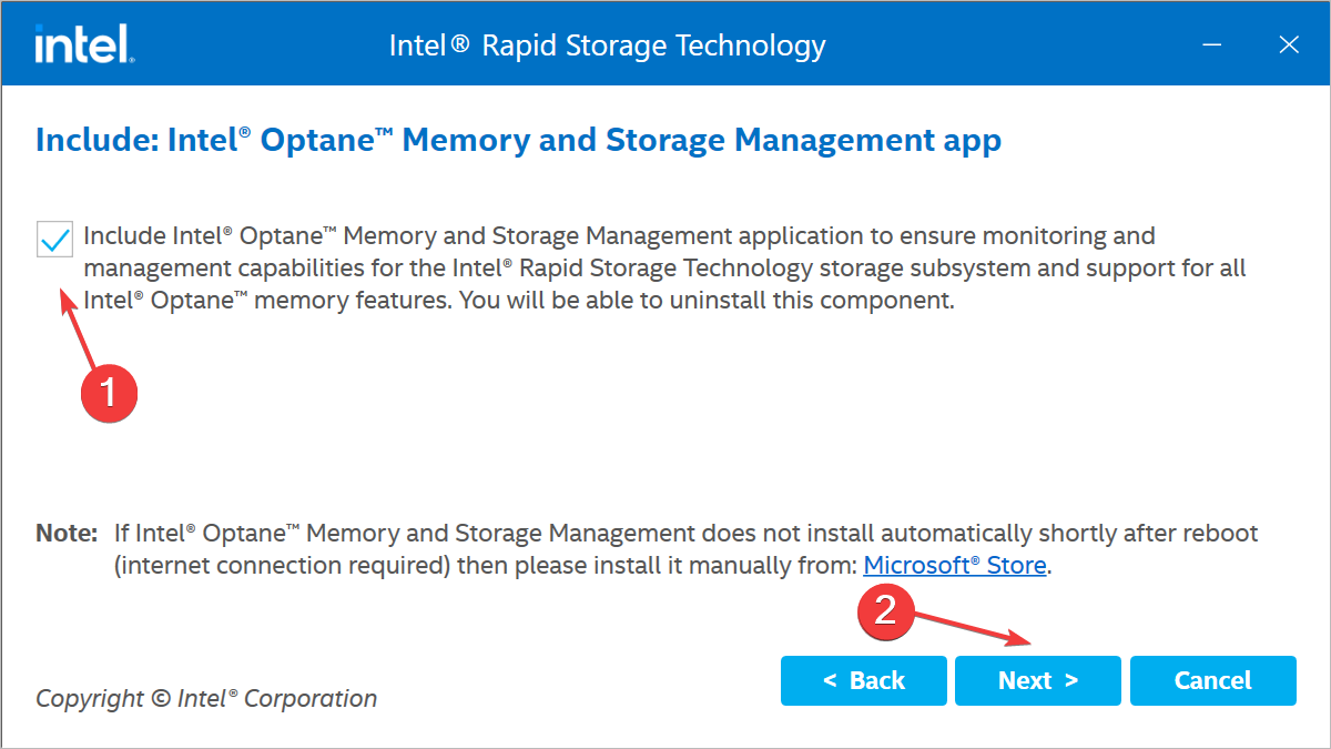 software for Intel Rapid Storage Technology driver