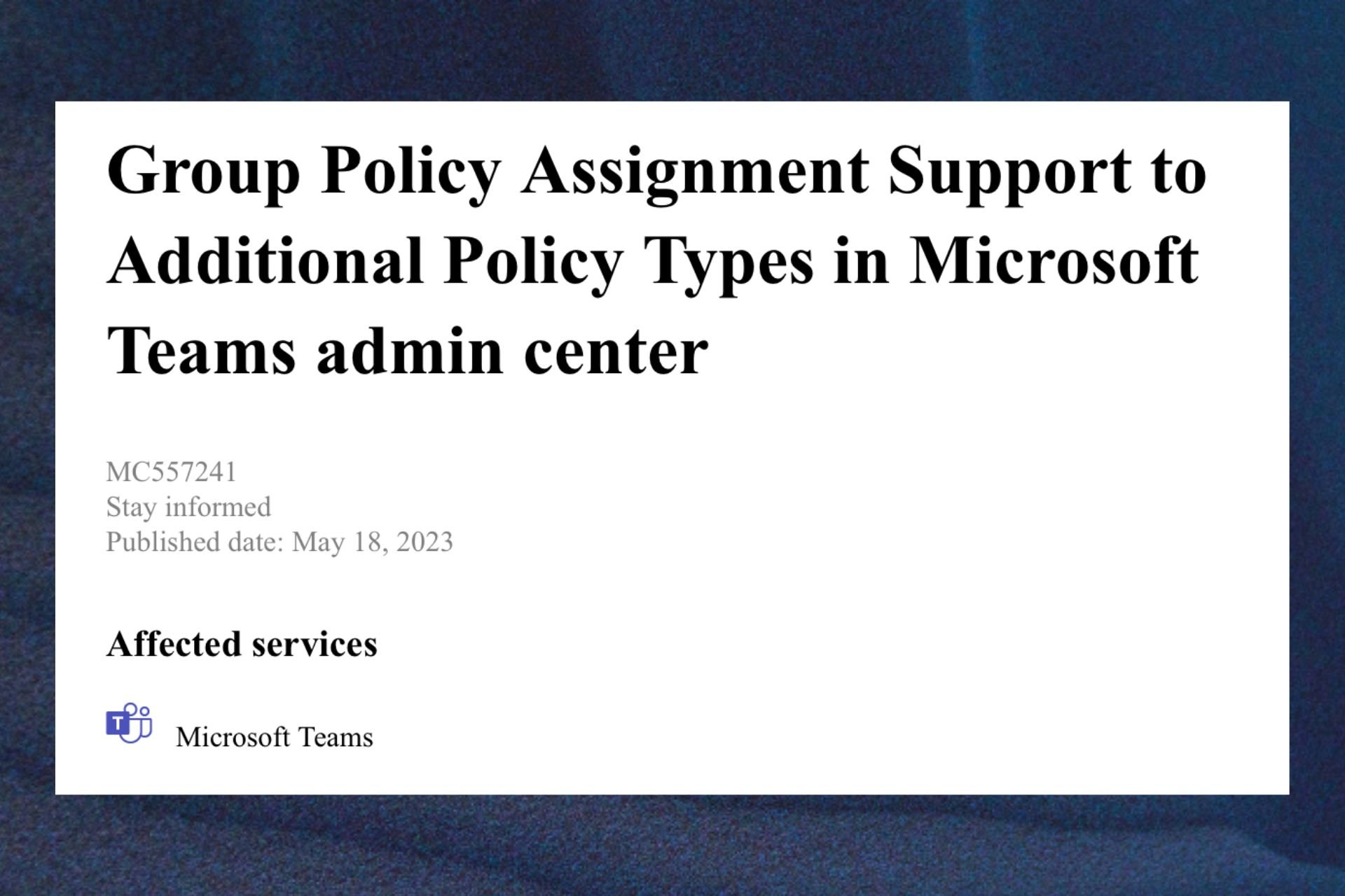 teams group policy assignment