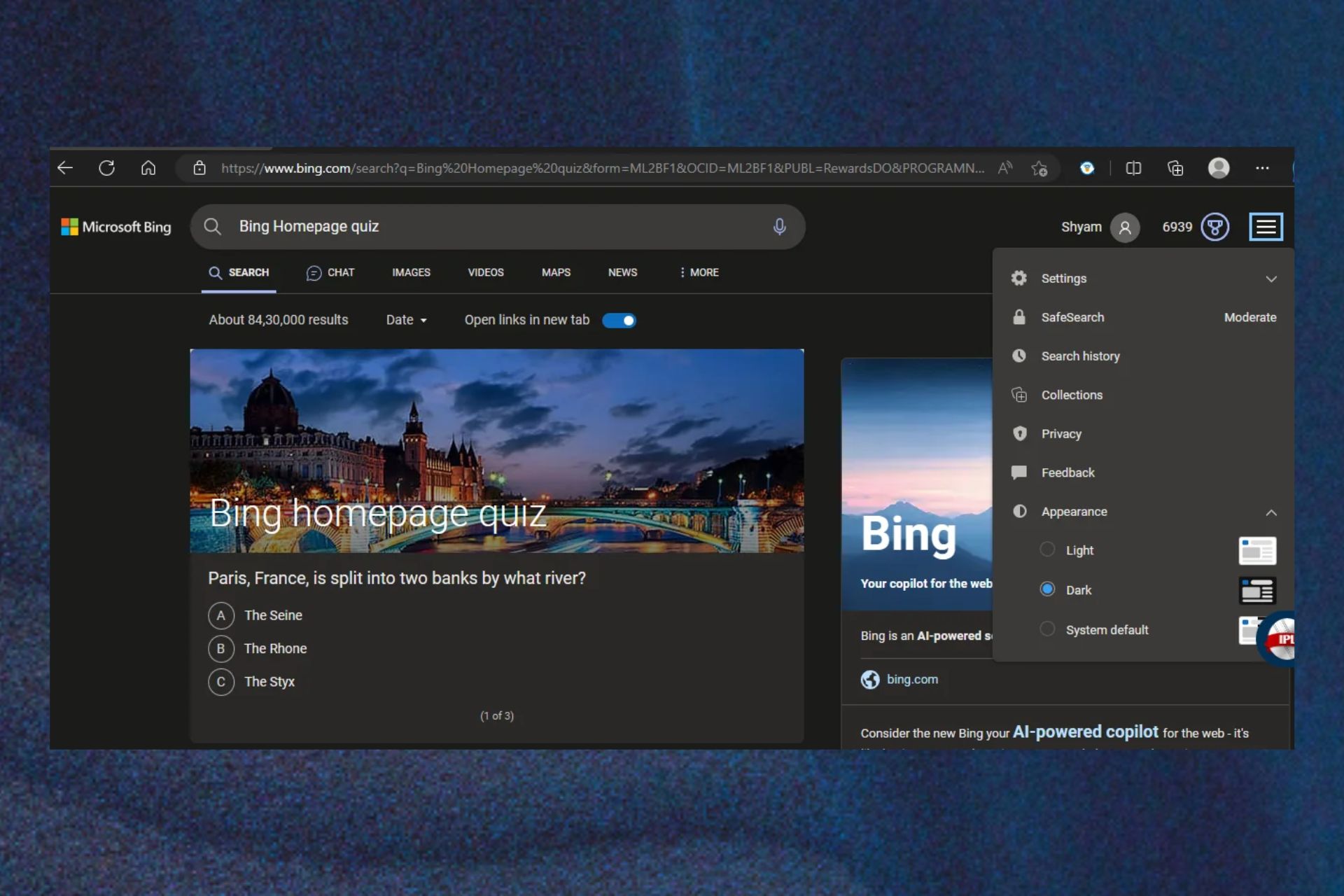 Bing Search Dark Mode：それを有効にする方法