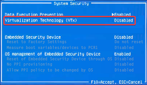 VT-x-Reparatur-BIOS nicht verfügbar (VERR_VMR_NO_VMX)