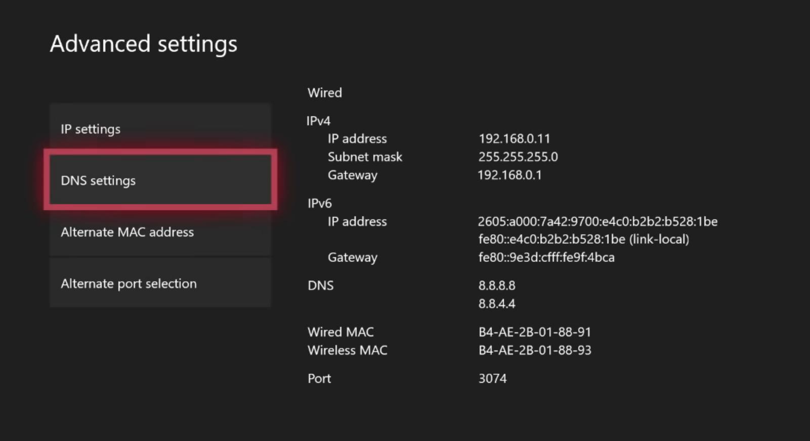 DNS settings to fix 0xE0E8000F