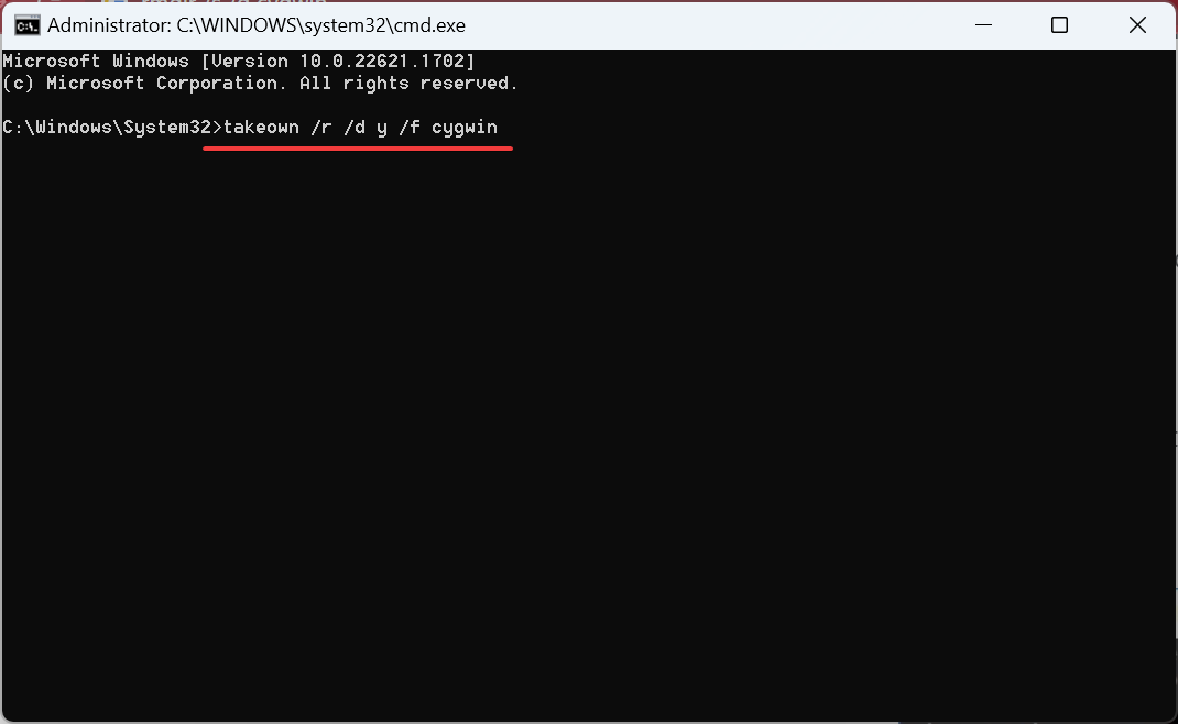 Befehl zum Deinstallieren von Cygwin Windows