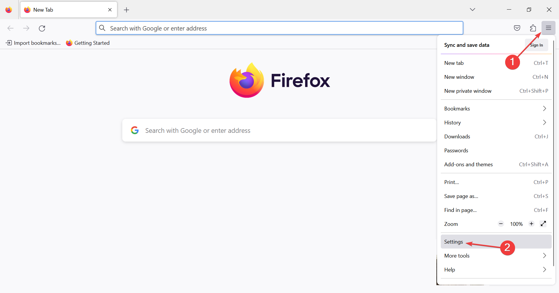 firefox settings