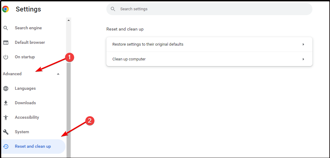 google settings reset and clean up