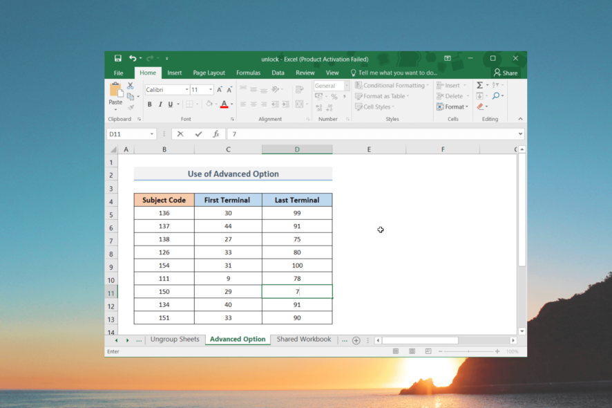 how to unlock grayed-out menus in excel