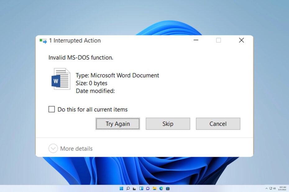 Invalid MS-DOS Function: How to Fix This File Error