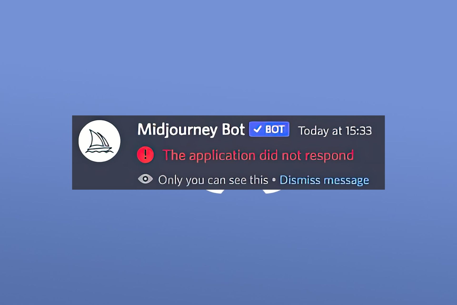 midjourney the application did not respond