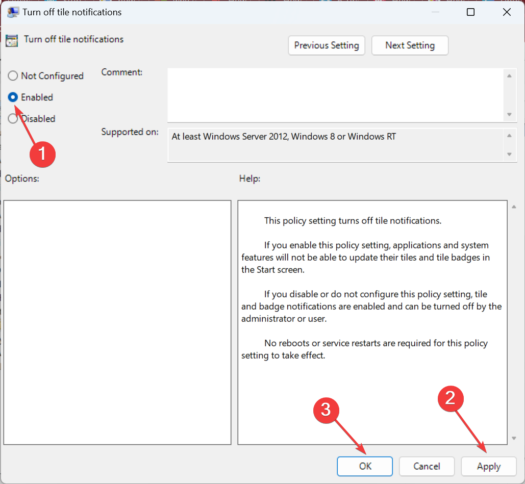 configure policy to stop pop-ups on windows 11