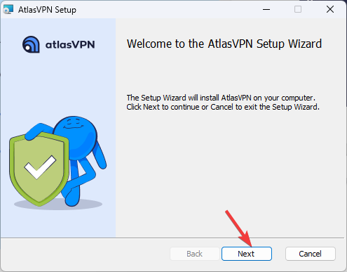 Click Next Altas VPN 