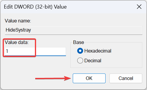 modify value data to remove windows defender tray icon