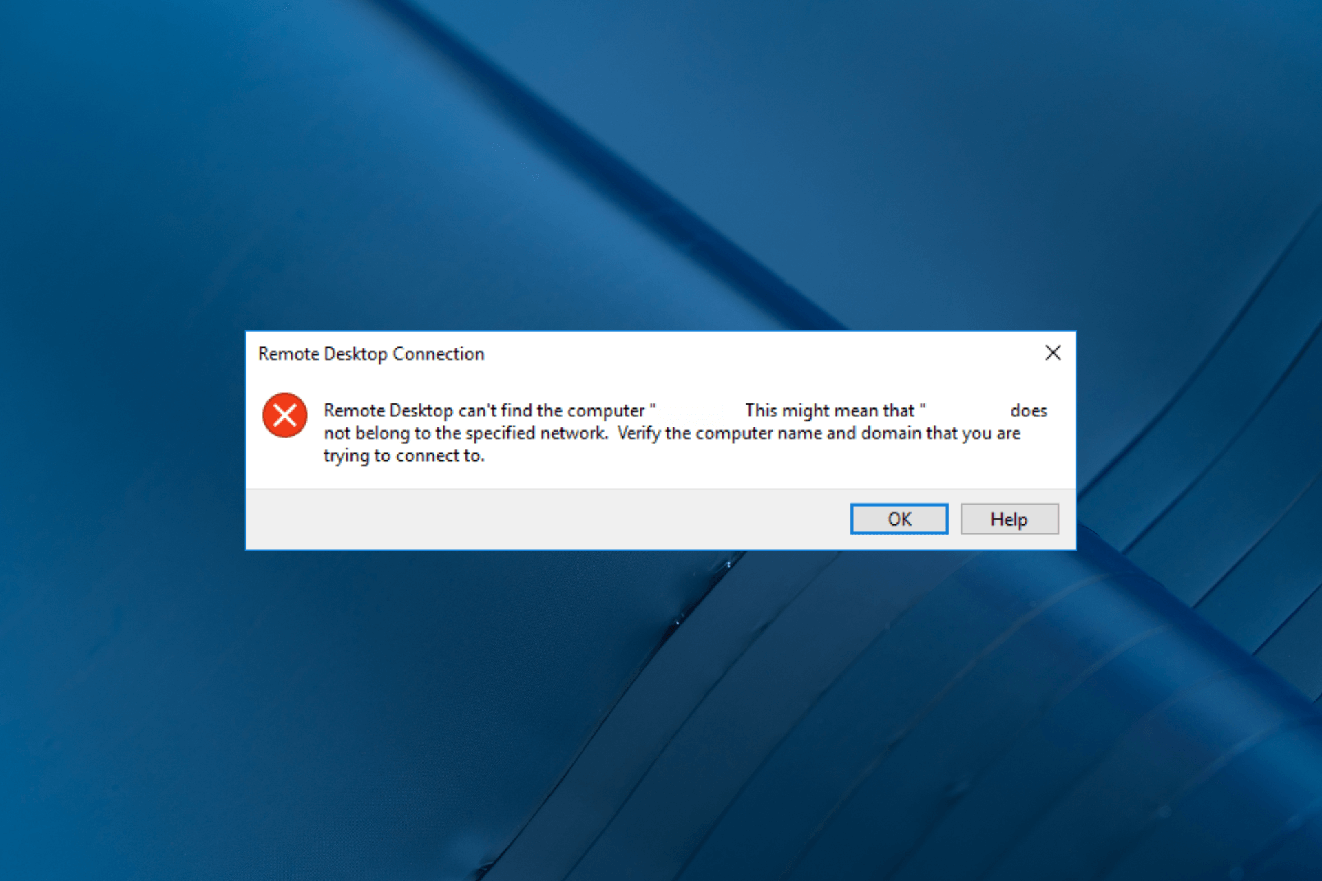 remote desktop can't find the computer
