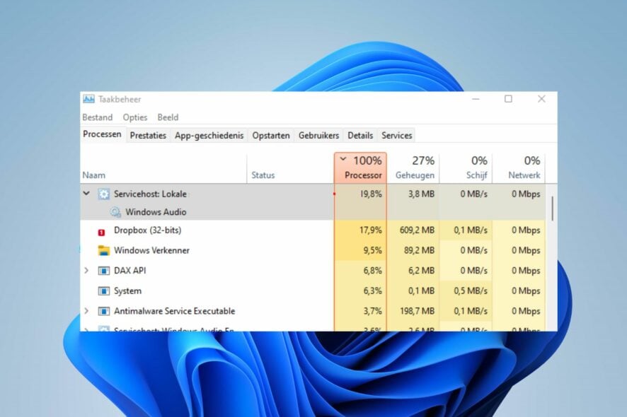 svchost.exe high cpu usage