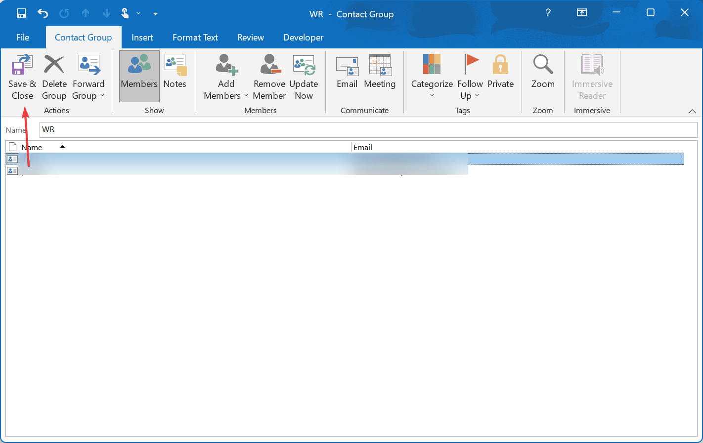 create group email in outlook
